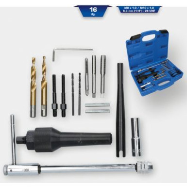 BRILLIANT TOOLS Kit zum Entfernen von Glühkerzen und zum Reparieren von Gewinden | 3-teilig | BT561030