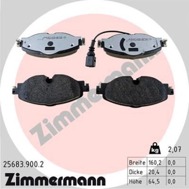ZIMMERMANN Bremsbelagsatz, Scheibenbremse | 25683.900.2