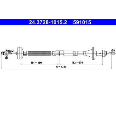 24.3728-1015.2 Seilzug, Kupplungsbetätigung 24.3728-1015.2 Seilzug, Kupplungsbetätigung