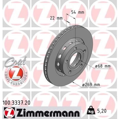 ZIMMERMANN Bremsscheibe | 100.3337.20