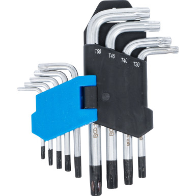 BGS Winkelschlüssel-Satz | kurz | T-Profil (für Torx) mit Bohrung T10 - T50 | 9-tlg | 809