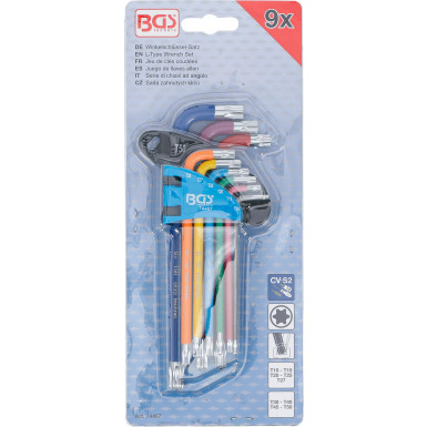BGS Torx Winkelschlüssel-Satz Multicolour | mit Kugelkopf | 74467