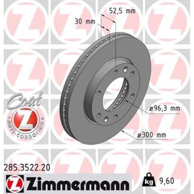 ZIMMERMANN Bremsscheibe | 285.3522.20