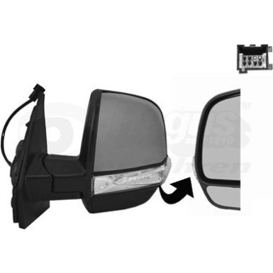 Aussenspiegel li. elek. Verst. bhz Fiat Doblo Cargo konvex grud. 6P. OE 735497890 + HAGUS