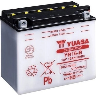 Yuasa Motorradbatterie TROCKEN | Offen ohne Säure | YB16-B