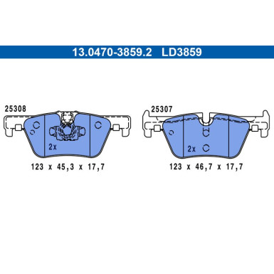 Bremsbelagsatz Bmw T. 1/2/3/4 10- Keramik | 13.0470-3859.2