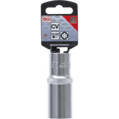 BGS Steckschlüssel-Einsatz Super Lock, tief | Antrieb Innenvierkant 12,5 mm (1/2"""") | SW 22 mm | 2952