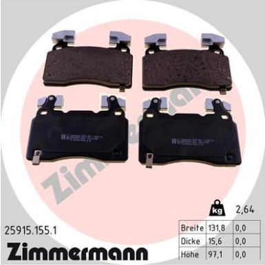 ZIMMERMANN Bremsbelagsatz, Scheibenbremse | 25915.155.1