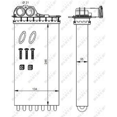 Wärmetauscher, Innenraumheizung EASY FIT 54332