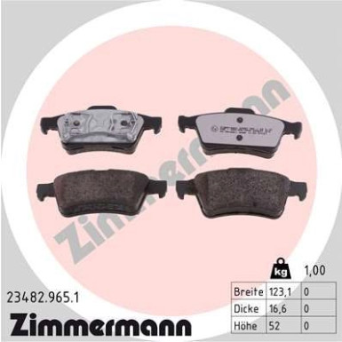 ZIMMERMANN Bremsbeläge 23482.965.1 ZIMMERMANN Bremsbeläge 23482.965.1