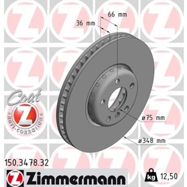 ZIMMERMANN Bremsscheibe 150.3478.32 FORMULA F