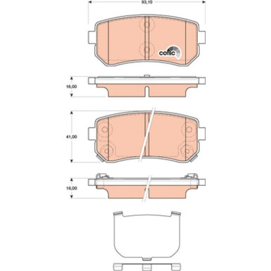 Bremsklötze HA | HYUNDAI i10,i20,i30,ix35,KIA 07 | GDB3474