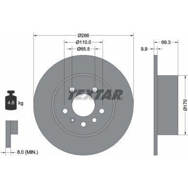 Bremsscheibe Opel T. Vectra PRO 92075703