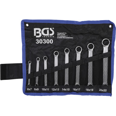 BGS Doppel-Ringschlüssel-Satz | extra flach | SW 6-22 mm | 8-tlg | 30300