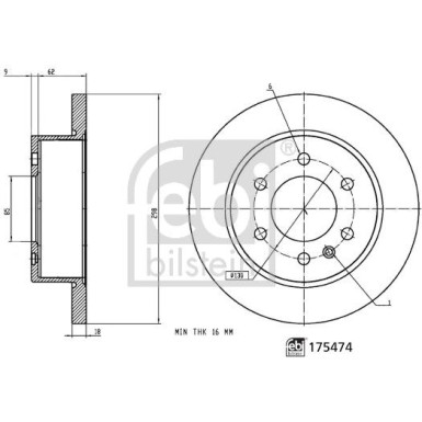 FEBI BILSTEIN Bremsscheibe | 175474