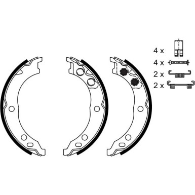0 986 487 712 Bremsbackensatz, Feststellbremse 0 986 487 712 Bremsbackensatz, Feststellbremse