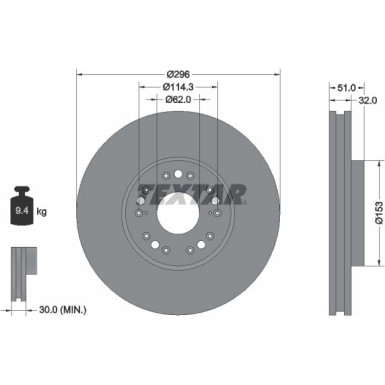 Bremsscheibe Toyota P. Lexus Gs/Sc 97-10 | 92237503