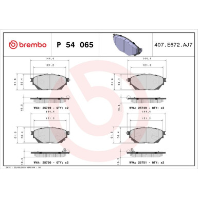 BREMBO Bremsklötze MITSUBISHI PRIME LINE P 54 065