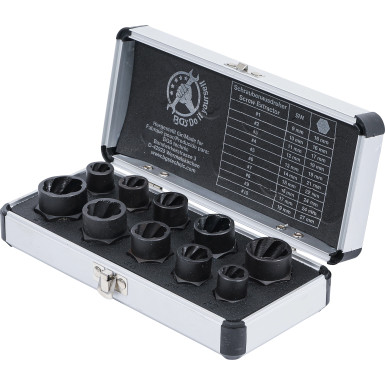 BGS Spiral-Profil-Steckschlüssel-Satz / Schraubenausdreher Antrieb Innensechskant 10 mm (3/8 ) / Außensechskant SW 9 - 19 mm 10-tlg BGS Do it yourself 20210