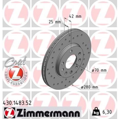10 481 027 Sport Bremsscheibe VA Sport | OPEL Corsa,Astra,Meriva,Zafira 98 | 430.1483.52