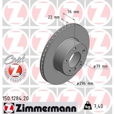 ZIMMERMANN Bremsscheibe | 150.1284.20