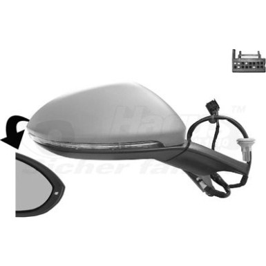 Aussenspiegel re. elek. Verst. bhz. grund VW Golf VII 10PIN konvex OE 5G0 857 522 + HAGUS