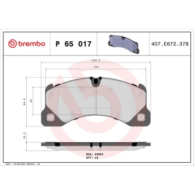 BREMBO Bremsklötze VA PORSCHE Cayenne VW Touareg 02-16 PRIME LINE P 65 017