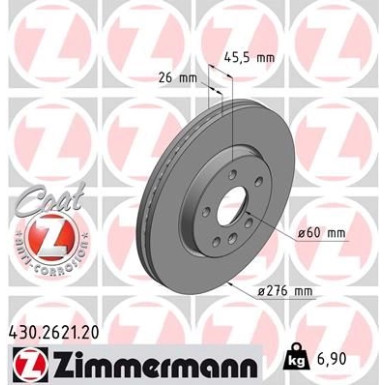 ZIMMERMANN Bremsscheibe | 430.2621.20