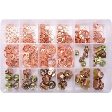YT-06864 Ölwannenscrauben Kupferdichtring-Sortiment 534Tlg.
