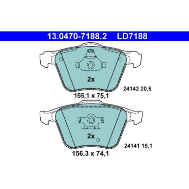 Bremsbelagsatz Volvo P. Xc90 2.4-3.2 02-14 Keramik | 13.0470-7188.2