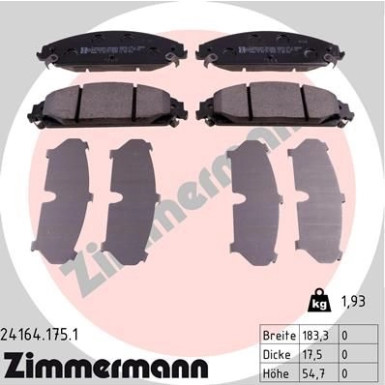 ZIMMERMANN Bremsbeläge ZIMMERMANN Bremsbeläge