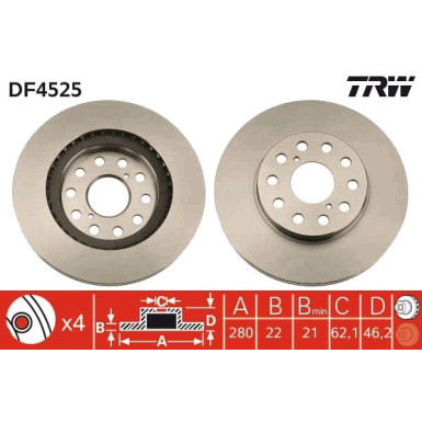 82 482 153 Bremsscheibe HA | TOYOTA MR2 89 | DF4525