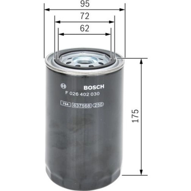 Kraftstofffilter | AVIA,HEULIEZ,BMC,IRISBUS,DAF,IVECO | F 026 402 030