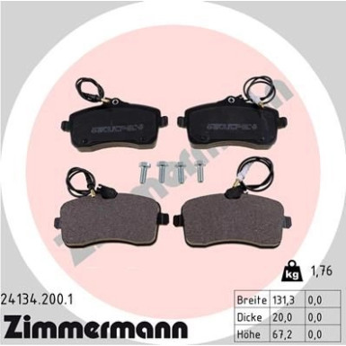 ZIMMERMANN Bremsbeläge 24134.200.1