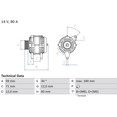 Lichtmaschine | FIAT,LANCIA | 0 986 042 000