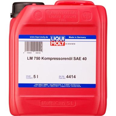 Liqui Moly LM 750 Kompressorenöl SAE 40 5 l | 5L Kanister Kunststoff Liqui Moly LM 750 Kompressorenöl SAE 40 5 l | 5L Kanister Kunststoff