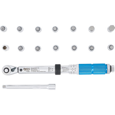 BGS Drehmomentschlüssel-Satz | Abtrieb Außenvierkant 6,3 mm (1/4"""") | 3 - 24 Nm | 16-tlg | 72088
