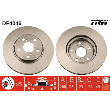 TRW Bremsscheibe DF4046 TRW Bremsscheibe DF4046