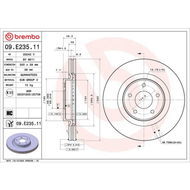 Bremsscheibe VA NISSAN Pathfinder 12 PRIME LINE - UV Coated 09.E235.11