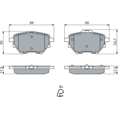 Bremsklötze | PEUGEOT,CITROEN | 0 986 494 716