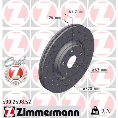 Bremsscheibe VA Sport TOYOTA Avensis 08 SPORT Z 590.2598.52