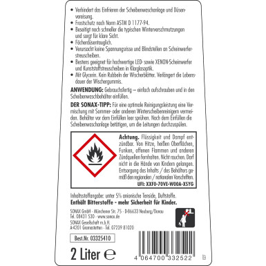 Sonax Antifrost Fertiggemisch 2L AntiFrost+KlarSicht bis -20 °C Citrus 03325410