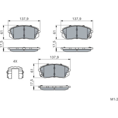 Bremsklötze | HYUNDAI 140i KIA 11 | 0 986 494 905