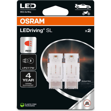 P27/7W LEDriving SL Red 12V Blister 2 Stück OSRAM P27/7W LEDriving SL Red 12V Blister 2 Stück OSRAM