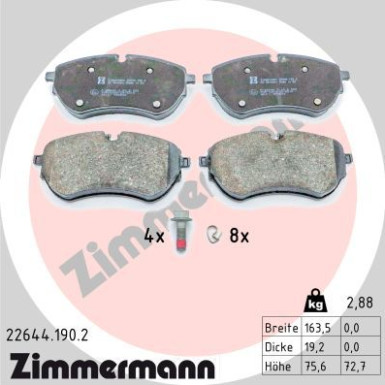 ZIMMERMANN Bremsbelagsatz, Scheibenbremse ZIMMERMANN Bremsbelagsatz, Scheibenbremse