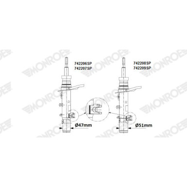 MONROE OESpectrum VA re | PEUGEOT 2008 13 | 742208SP MONROE OESpectrum VA re | PEUGEOT 2008 13 | 742208SP