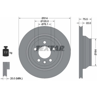 Bremsscheibe Vw T. T5 03- 314Mm/Touareg 2.5Tdi PRO 92121903