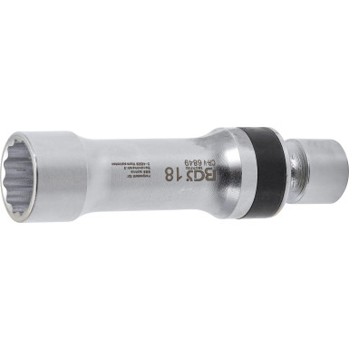 BGS Zündkerzen-Gelenkeinsatz Zwölfkant mit Haltefeder | Antrieb Innenvierkant 10 mm (3/8"""") | SW 18 mm | 6849