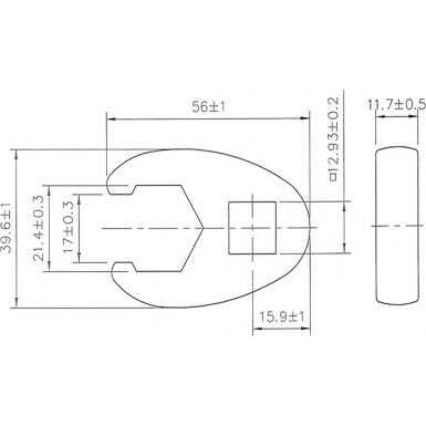 BGS Hahnenfußschlüssel | Antrieb Innenvierkant 12,5 mm (1/2"""") | SW 21 mm | 1757-21