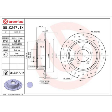 Bremsscheibe HA | CITROEN C4 10 | 08.C247.1X